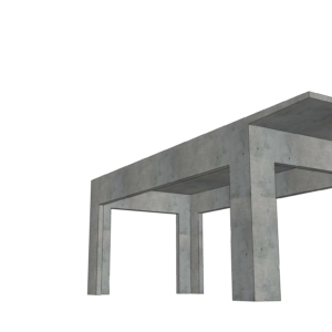 Alero frontal de 1,5m de hormigón armado para módulos Hüga