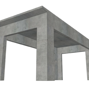 Alero trasero de 0,4m de hormigón armado para módulos Hüga